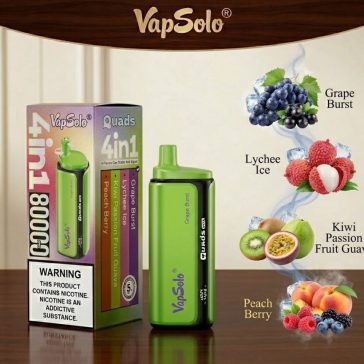   VapSolo Quads 80K /Grape Burst/Lychee Ice/Kiwi Passion Fruit Guava/Peach Berry/  5%