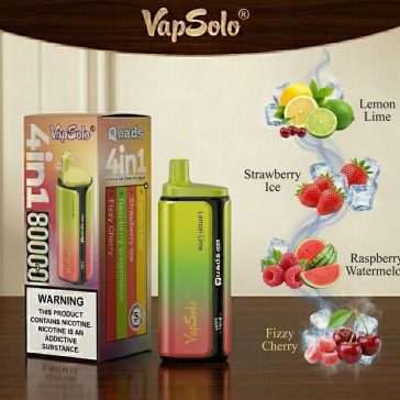   VapSolo Quads 80K /Lemon Lime/Strawberry Ice/Raspberry Watermelon/Fizzy Cherry/ 5%