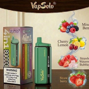   VapSolo Quads 80K /Mixed Berry/Cherry Lemon/Strawberry Watermelon Bubblegum/Strawberry Kiwi/ 5%