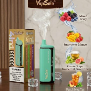   VapSolo Quads 80K /Mixed Berry/Strawberry Mango/Green Grape Grapefruit Green Tea/Peach  Iced Tea/ 5%